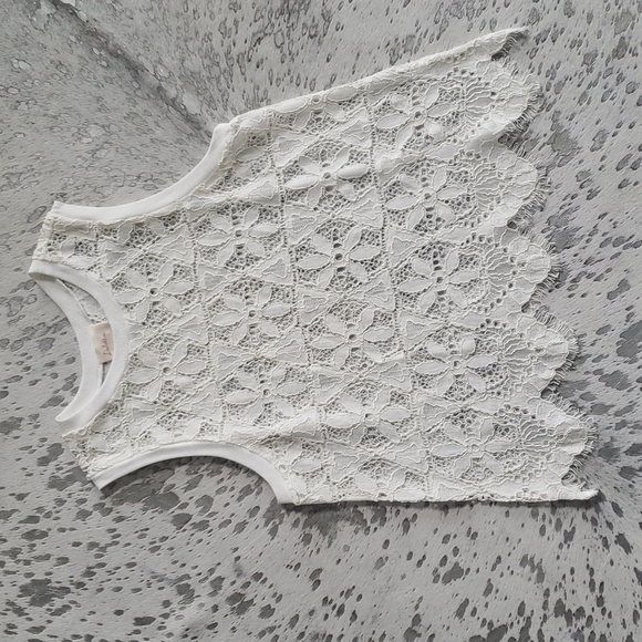 Anthropologie Deletta Bria Scalloped Lace Tank SzS - Picture 4 of 10